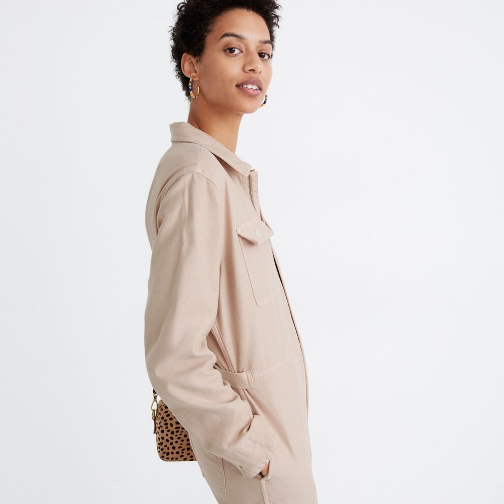 Madewell Garment Dyed Zip Front Coverall in Avalon Pink Jumpsuit M